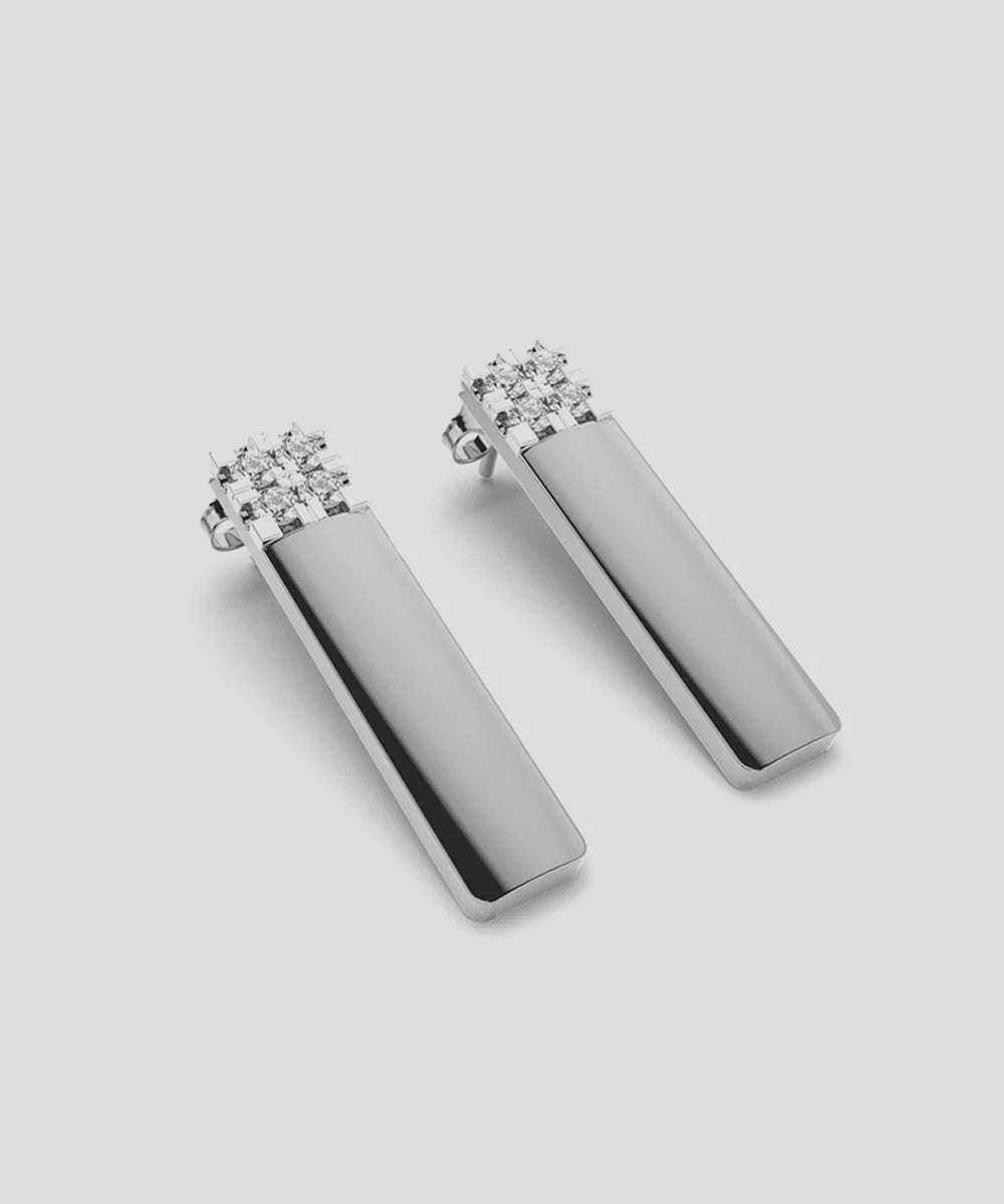 Office Wear Earrings in a sleek high-contrast midnight luxury editorial style